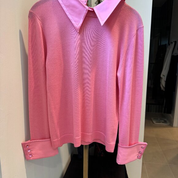 Alice and Olivia Pink Jeweled Sweater